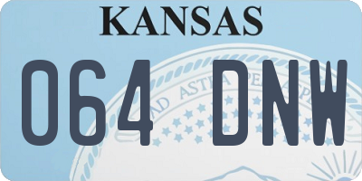KS license plate 064DNW