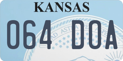 KS license plate 064DOA