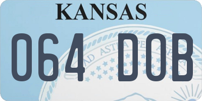 KS license plate 064DOB