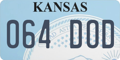 KS license plate 064DOD
