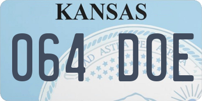 KS license plate 064DOE