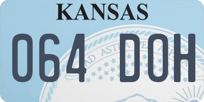 KS license plate 064DOH