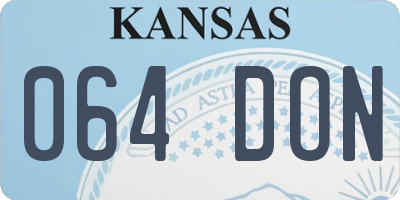 KS license plate 064DON