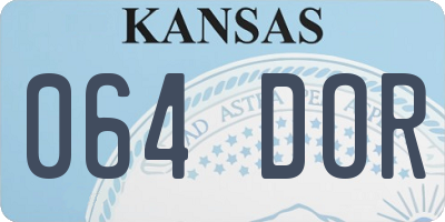 KS license plate 064DOR