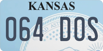 KS license plate 064DOS