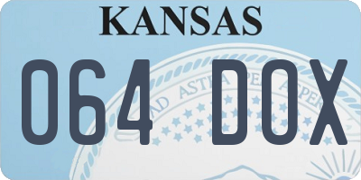 KS license plate 064DOX