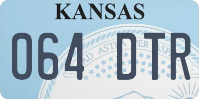 KS license plate 064DTR