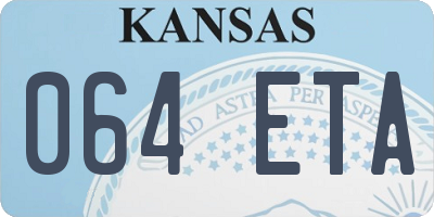KS license plate 064ETA