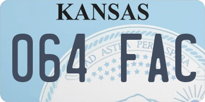 KS license plate 064FAC