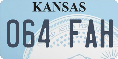 KS license plate 064FAH