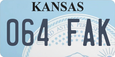 KS license plate 064FAK
