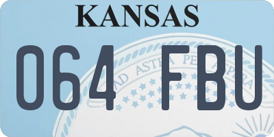 KS license plate 064FBU