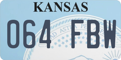 KS license plate 064FBW