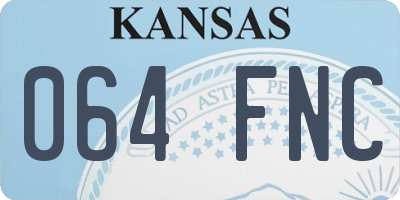 KS license plate 064FNC