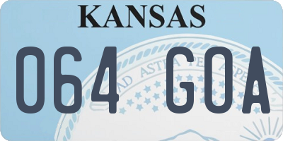 KS license plate 064GOA