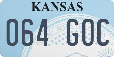 KS license plate 064GOC