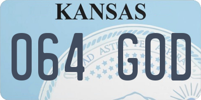 KS license plate 064GOD