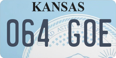 KS license plate 064GOE