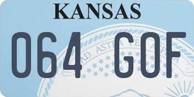 KS license plate 064GOF