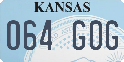 KS license plate 064GOG