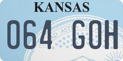 KS license plate 064GOH