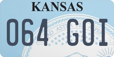 KS license plate 064GOI