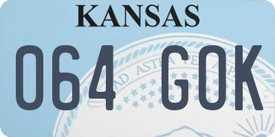 KS license plate 064GOK
