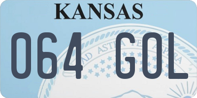 KS license plate 064GOL