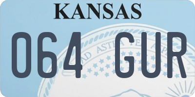 KS license plate 064GUR