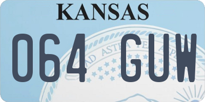 KS license plate 064GUW