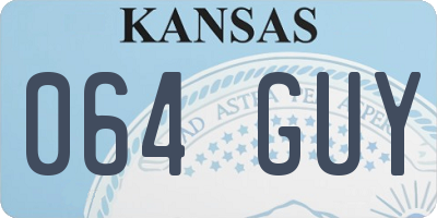 KS license plate 064GUY