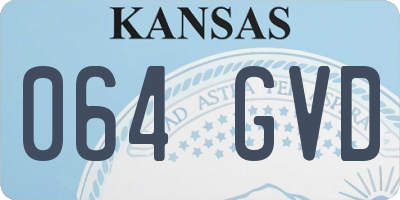 KS license plate 064GVD