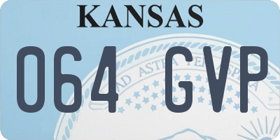 KS license plate 064GVP