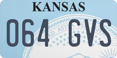 KS license plate 064GVS