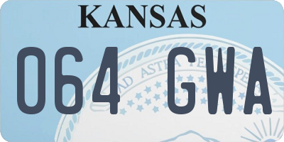 KS license plate 064GWA
