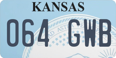 KS license plate 064GWB