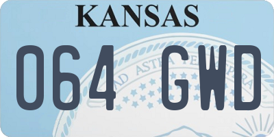KS license plate 064GWD