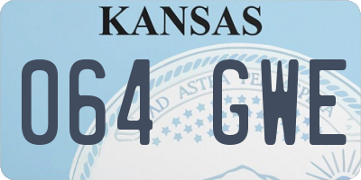 KS license plate 064GWE