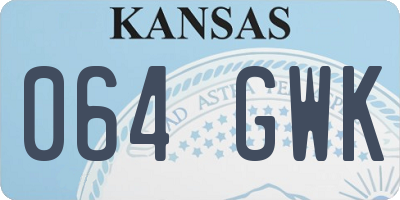 KS license plate 064GWK