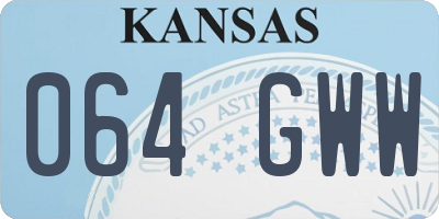 KS license plate 064GWW