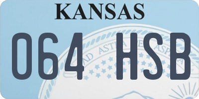 KS license plate 064HSB