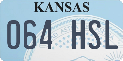 KS license plate 064HSL