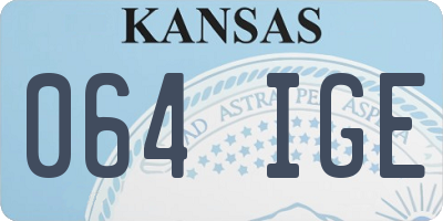 KS license plate 064IGE
