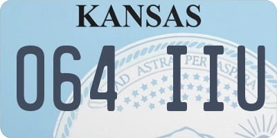 KS license plate 064IIU
