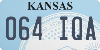 KS license plate 064IQA