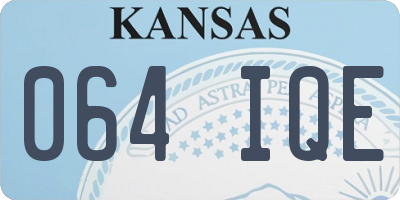 KS license plate 064IQE