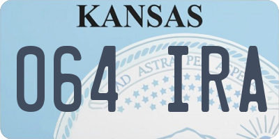 KS license plate 064IRA