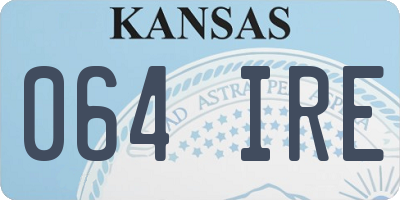 KS license plate 064IRE