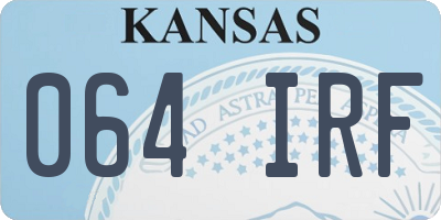 KS license plate 064IRF