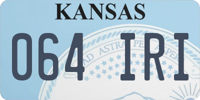 KS license plate 064IRI